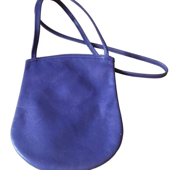 Purple bohemian leather crossbody bag - Picture 2 of 3